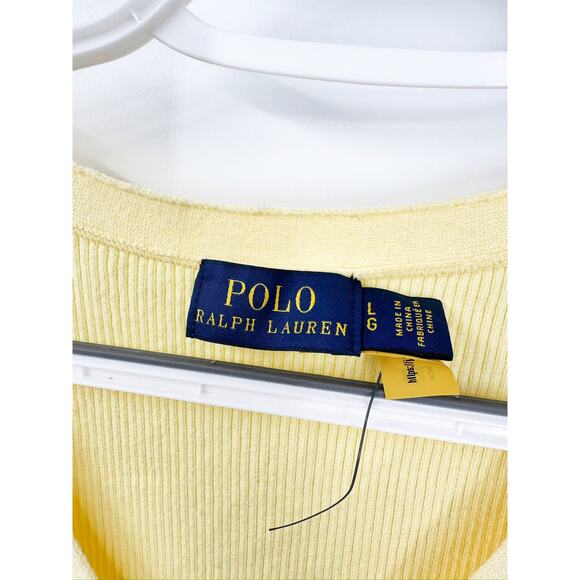 Polo Ralph Lauren Yellow Lace Up Pleated Short Sleeve Midi Dress Size Large - Picture 6 of 8